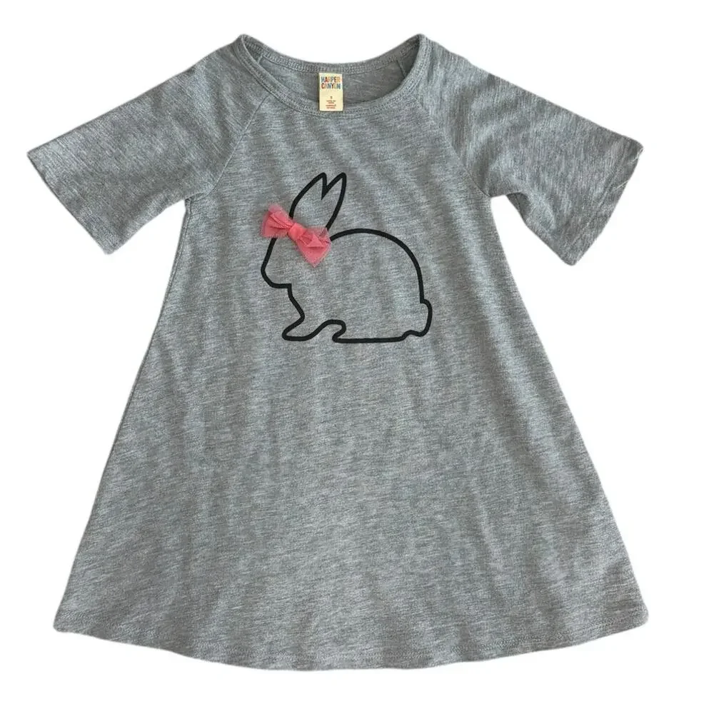 HARPER CANYON Girls Gray Bunny Dress Size 3